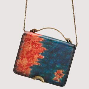 Beautiful Watercolor Cross body Leather Small Bag